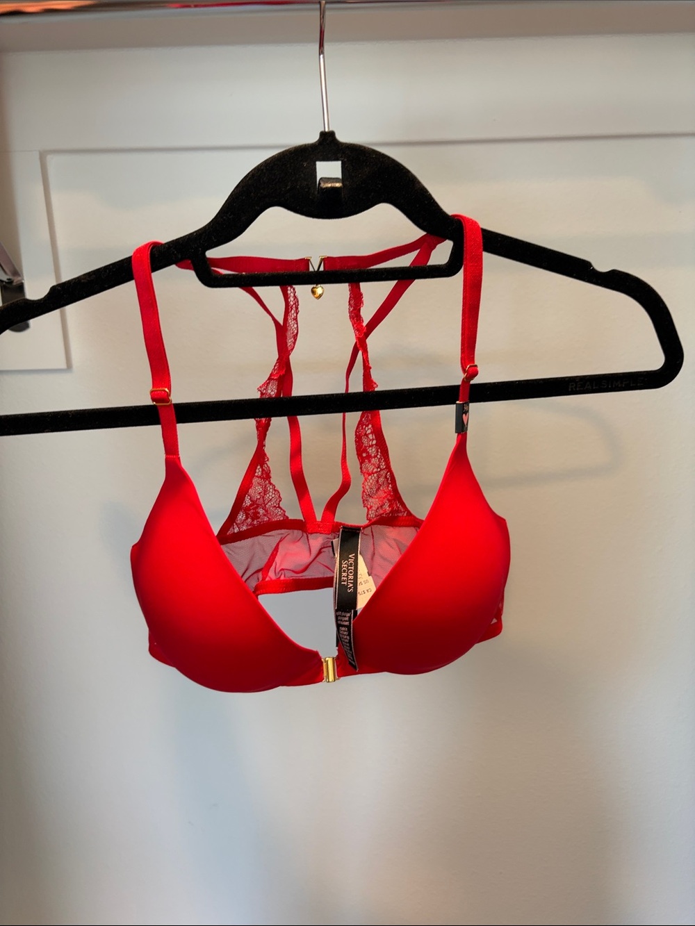 Victoria's Secret Red Lace Racerback Push-Up Bra